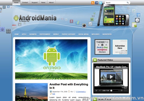 Giao diện theme wordpress chuyên nghiệp