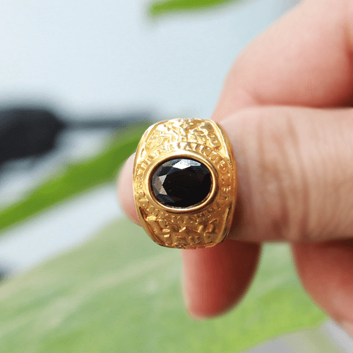 Mẫu Nhẫn Nam Kiểu Cổ Điển Mạ Vàng Mặt Ngọc Đen Mã 04 – Giá 220k