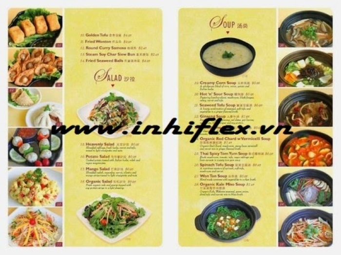 Thiết kế và in PP làm menu 2 in menu giay 2