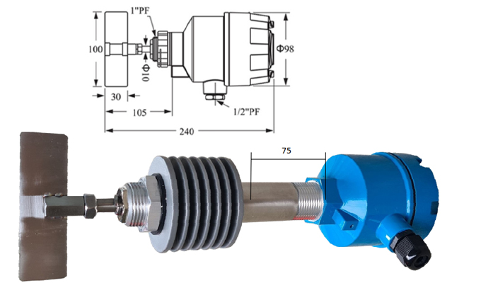 Cảm biến báo mức chất rắn dạng xoay chịu nhiệt cao
