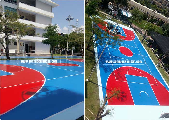 SÂN CHƠI BÓNG RỔ I THI CÔNG SƠN SÂN THỂ THAO NGOÀI TRỜI