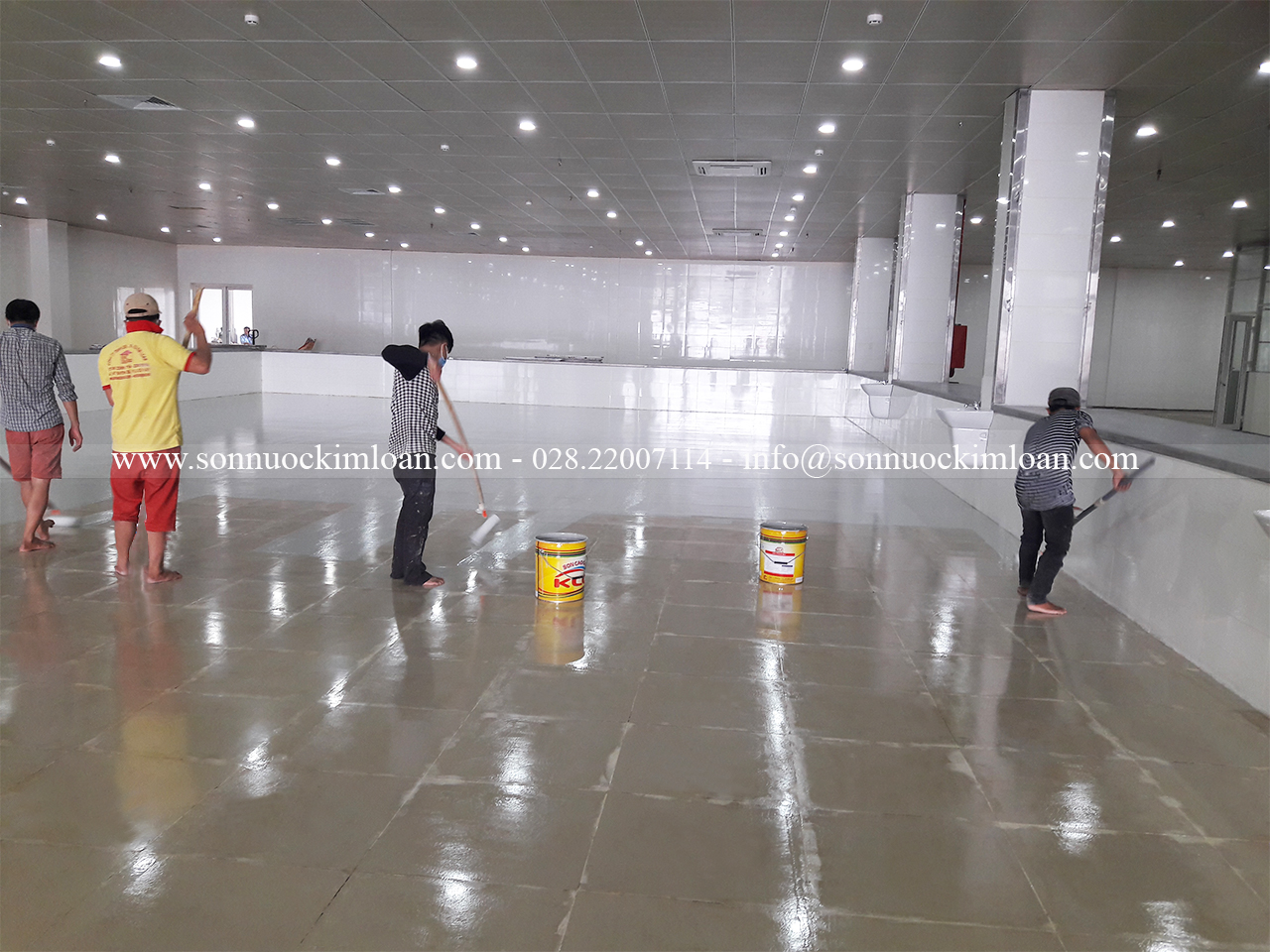 Thi công sơn sàn gạch men tphcm