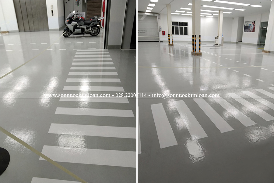 Sơn epoxy chống bụi sàn showroom ô tô