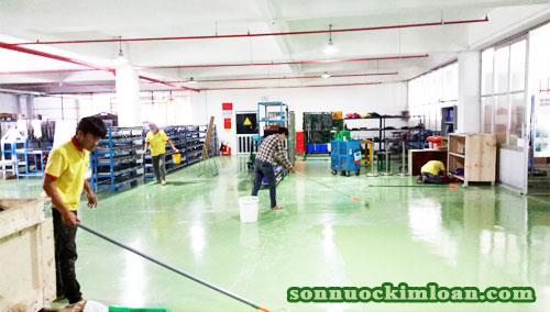 Sơn phủ epoxy KLC gốc nước- Sơn an toàn cho sàn nhà xưởng