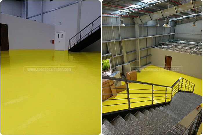Sơn sàn nhà xưởng màu vàng có đẹp không?