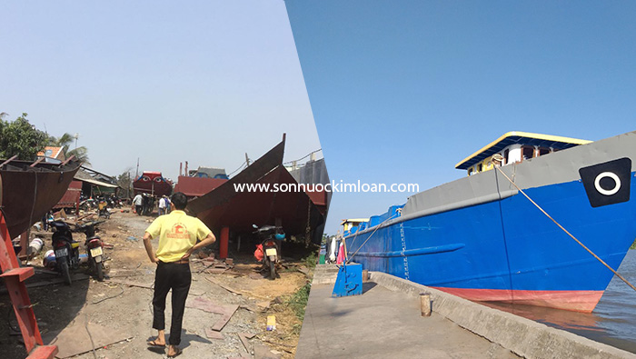 SƠN NƯỚC KIM LOAN – QUY TRÌNH THI CÔNG SƠN TÀU BIỂN